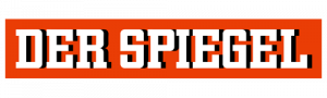 Das Logo des deutschen Magazins DER SPIEGEL besteht aus fetten, weißen Großbuchstaben auf einem roten, rechteckigen Hintergrund.