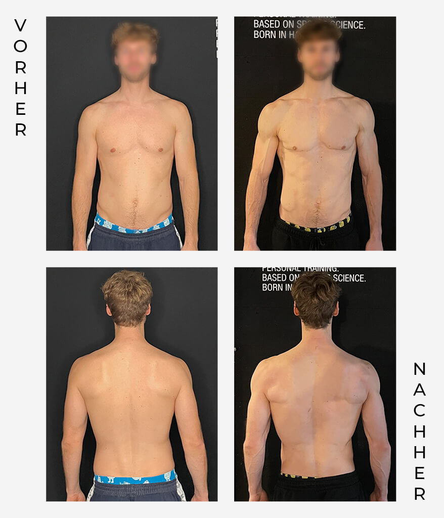 Vorher Nachher Vergleich als Referenz aus dem Personal Training bei Athletik Docks in Hamburg - Emil