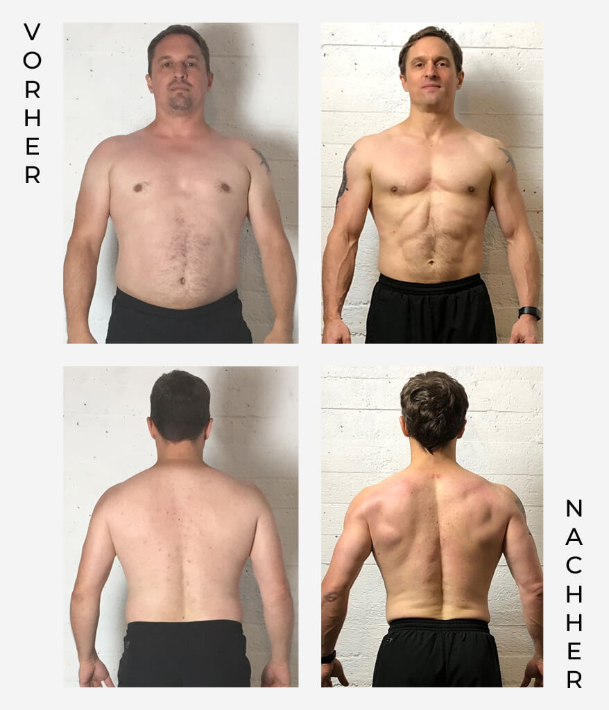 Vorher Nachher Vergleich als Referenz aus dem Personal Training bei Athletik Docks in Hamburg - Gero