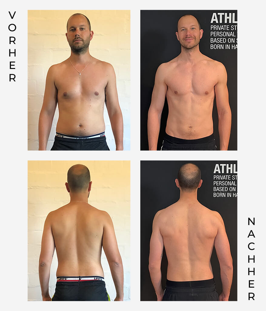 Vorher Nachher Vergleich als Referenz aus dem Personal Training bei Athletik Docks in Hamburg - Mats