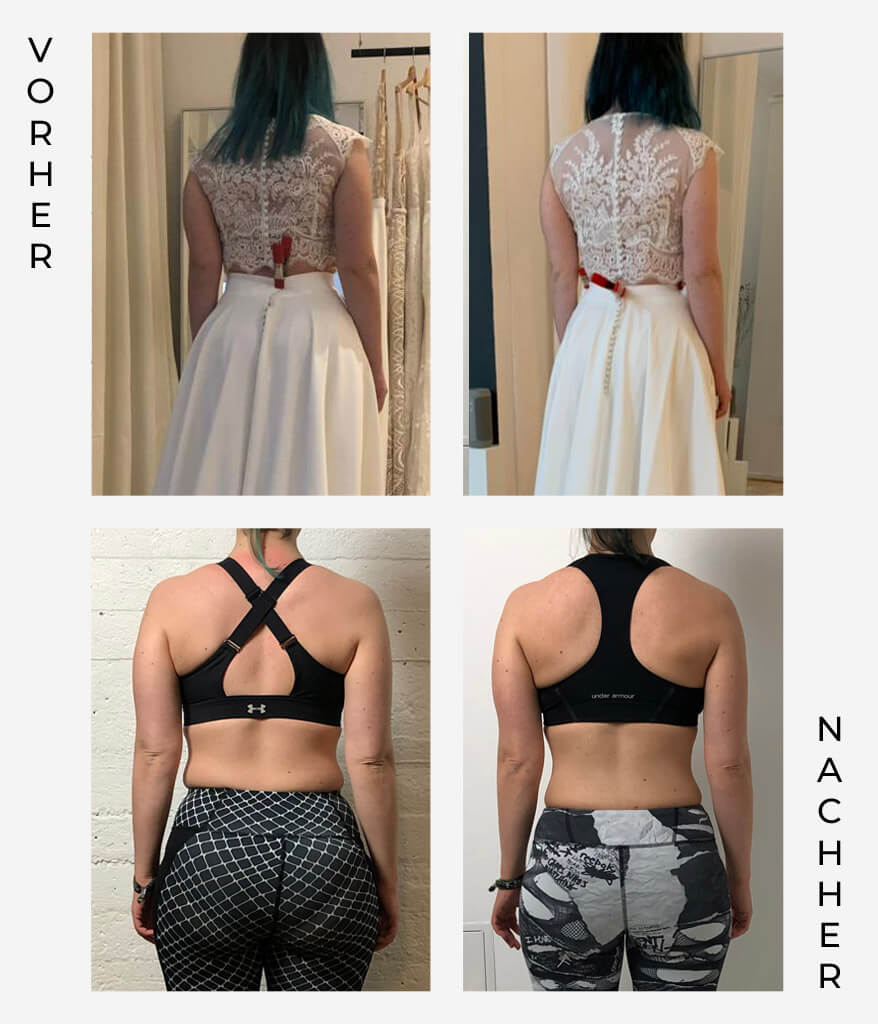 Vorher Nachher Vergleich als Referenz aus dem Personal Training bei Athletik Docks in Hamburg - Silvia